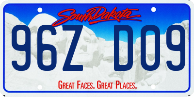 SD license plate 96ZD09