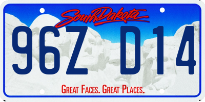 SD license plate 96ZD14