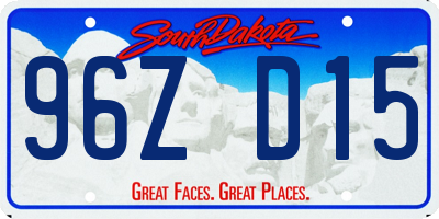 SD license plate 96ZD15