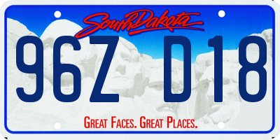 SD license plate 96ZD18