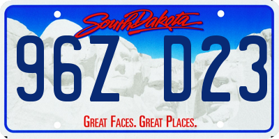 SD license plate 96ZD23