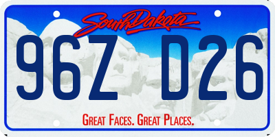 SD license plate 96ZD26