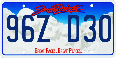 SD license plate 96ZD30