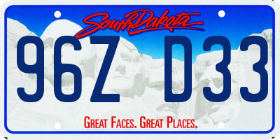 SD license plate 96ZD33