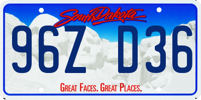 SD license plate 96ZD36