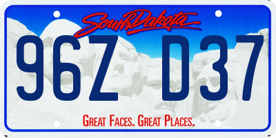 SD license plate 96ZD37