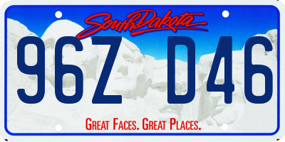 SD license plate 96ZD46