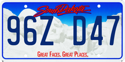 SD license plate 96ZD47