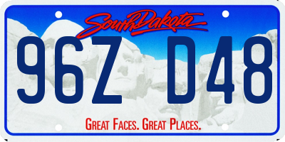 SD license plate 96ZD48