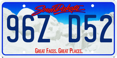 SD license plate 96ZD52