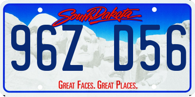 SD license plate 96ZD56