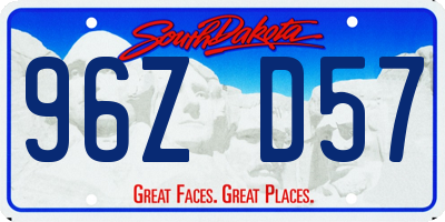 SD license plate 96ZD57