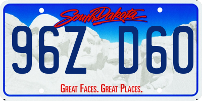 SD license plate 96ZD60