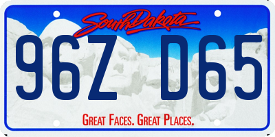 SD license plate 96ZD65