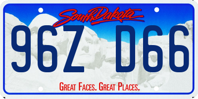 SD license plate 96ZD66