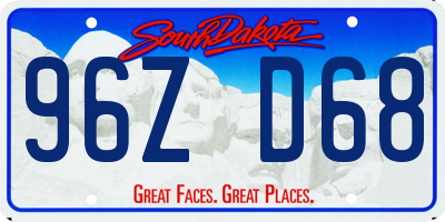SD license plate 96ZD68
