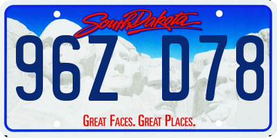 SD license plate 96ZD78