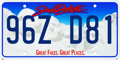SD license plate 96ZD81