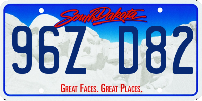 SD license plate 96ZD82