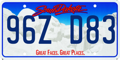 SD license plate 96ZD83