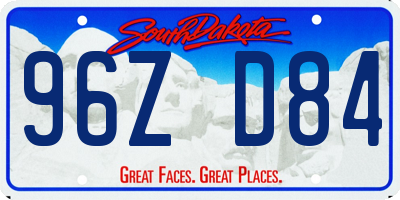 SD license plate 96ZD84