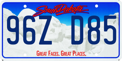 SD license plate 96ZD85