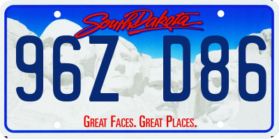 SD license plate 96ZD86