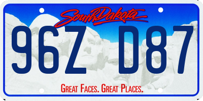 SD license plate 96ZD87