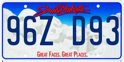 SD license plate 96ZD93