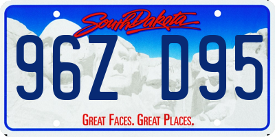 SD license plate 96ZD95