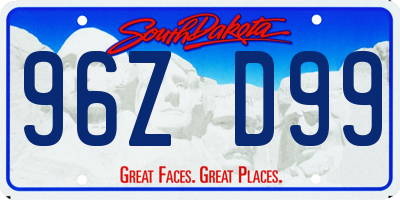 SD license plate 96ZD99