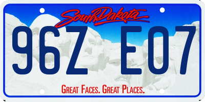 SD license plate 96ZE07