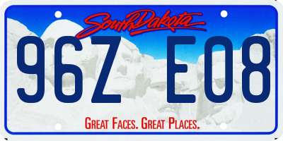 SD license plate 96ZE08