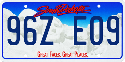 SD license plate 96ZE09
