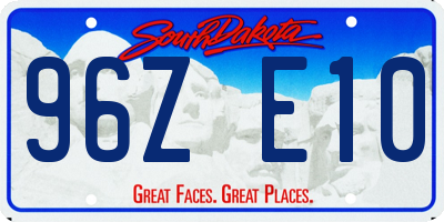 SD license plate 96ZE10