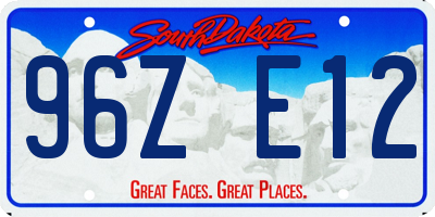SD license plate 96ZE12