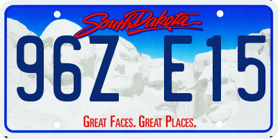 SD license plate 96ZE15