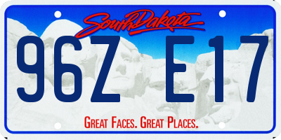 SD license plate 96ZE17
