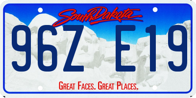SD license plate 96ZE19