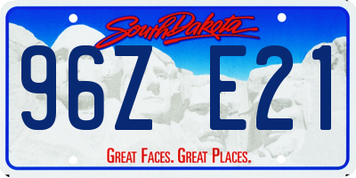 SD license plate 96ZE21