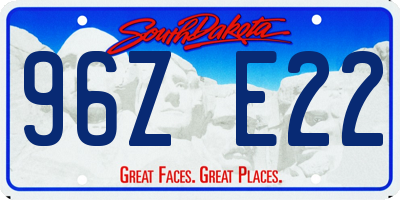 SD license plate 96ZE22