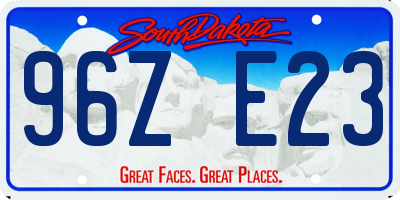 SD license plate 96ZE23