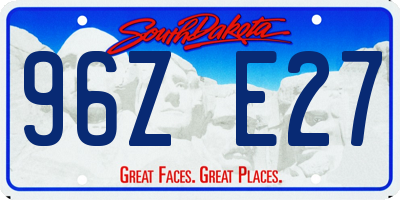SD license plate 96ZE27