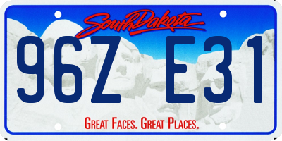 SD license plate 96ZE31