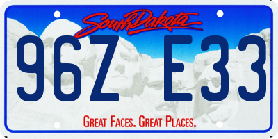 SD license plate 96ZE33