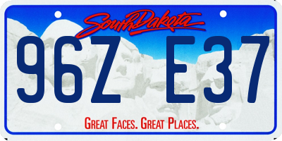 SD license plate 96ZE37