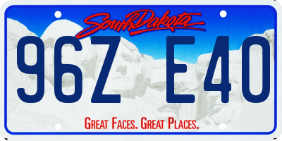 SD license plate 96ZE40