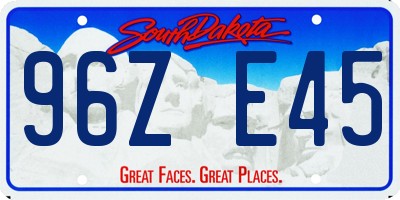 SD license plate 96ZE45