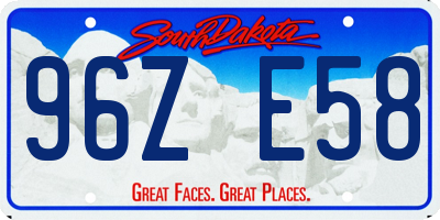 SD license plate 96ZE58