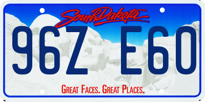 SD license plate 96ZE60